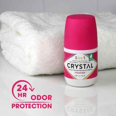 Crystal 3-in-1 Natural Mineral Roll-On Deodorant Unscented 2.25 fl oz - New
