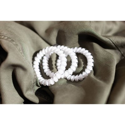 TELETIES Large Hair Ties 3pc Coconut White - Imperfect Box by This is Beauty US