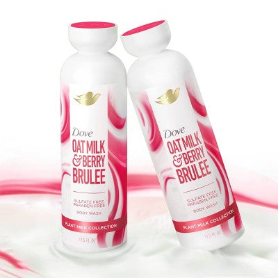 Dove Beauty Plant Milk Body Wash Oat Milk; Berry Brulee 17.5 fl oz - New by This is Beauty US