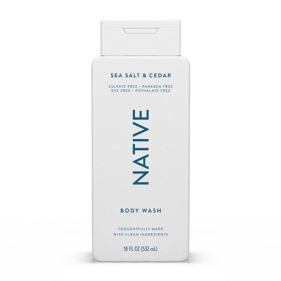 Native Body Wash for Men &amp; Women Sea Salt &amp; Cedar 18 fl oz - Imperfect Container by This is Beauty US