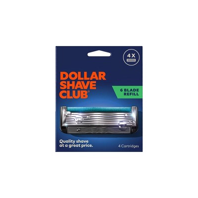 Dollar Shave Club 6-Blade Razor Refill Compatible with 4 and 6 Blade Handles 4ct Trial Size - Imperfect Box by This is Beauty US