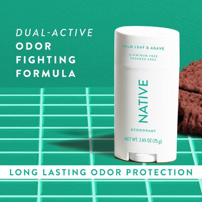 Native Solid Deodorant for Men &amp; Women Palm Leaf &amp; Agave Aluminum Free 2.65oz - New by This is Beauty US