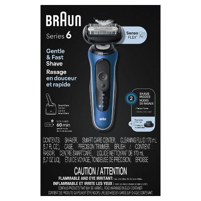 Braun Series 6-6172cc Rechargeable Wet &amp; Dry Shaver + Smart Care Center - New
