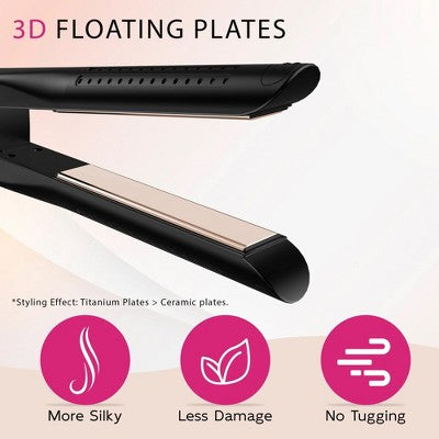 NICEBAY Airflow Styler, Titanium Hair Straightener &amp; Curling Iron with Cooling Air Vents, 5 Temps, Dual Voltage &amp; Auto Shutoff - Imperfect Box