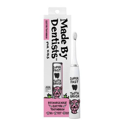 Made by Dentists Kids; Rechargeable Electric Toothbrush with 2 Replacement Toothbrush Heads Cheetah - New by This is Beauty US