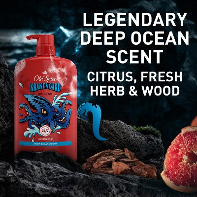 Old Spice Krakenguard Body+Face Wash Deep Ocean Scent 33.4 fl - New by This is Beauty US