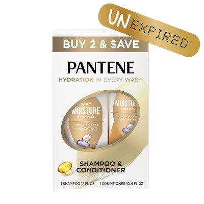 Pantene Pro-V Daily Moisture Renewal Shampoo and Conditioner Bundle 22.4 fl oz - Imperfect Box by This is Beauty US