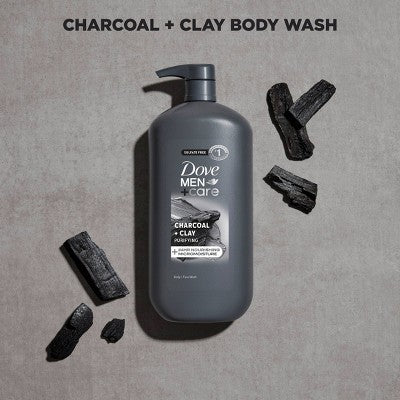 Dove Men+Care Charcoal + Clay Purifying Body; Face Wash Pump Sulfate Free 30 fl oz - Imperfect Container by This is Beauty US