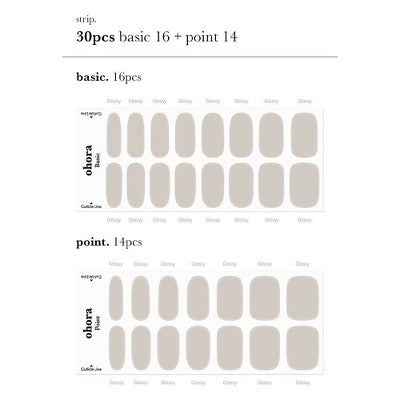 Ohora Gel Nail Basic Line Cream Paper 30ct - New