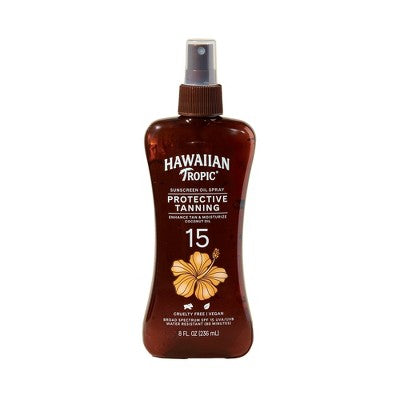 Hawaiian Tropic Tanning Oil Pump Spray SPF 15 8 fl oz - Imperfect Container  DestGlow