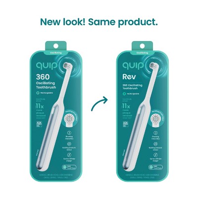 quip Rev Oscillating Rechargeable Electric Toothbrush White/Blue - Imperfect Box by This is Beauty US