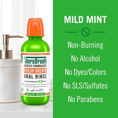 TheraBreath Fresh Breath Mouthwash Alcohol-Free Mild Mint 16 fl oz - New by This is Beauty US