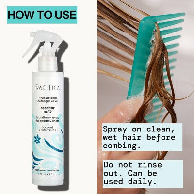 Pacifica Coconut Milk Leave on Detangling and Repair Spray 7 fl oz - New by This is Beauty US