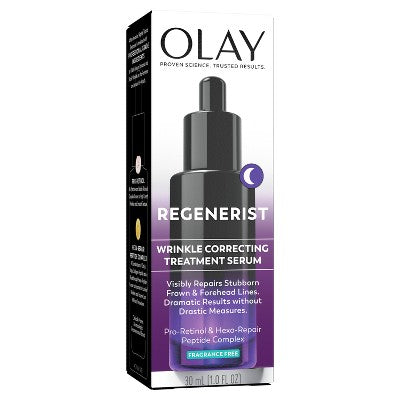 Olay Regenerist Anti-Aging Night Serum, Hydrating &amp; Wrinkle Correcting Treatment 1 fl oz - New