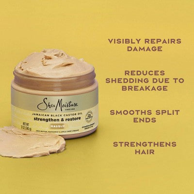 SheaMoisture Jamaican Black Castor Oil Strengthen &amp; Restore Hair Mask 11.5oz - New