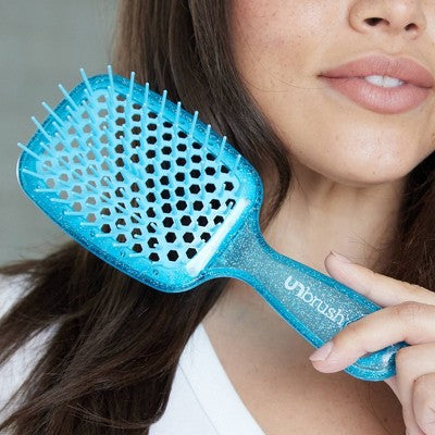 UNbrush Detangler Hair Brush Glitter Sapphire - Imperfect Box by This is Beauty US