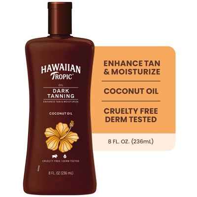 Hawaiian Tropic Dark Tanning Oil 8oz - Imperfect Container