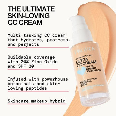 Pacifica Ultra CC Cream Radiant Foundation Natural/Medium 1 fl oz - New by This is Beauty US