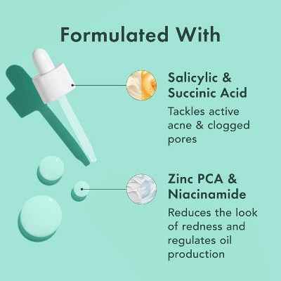 Rael Miracle Clear Complete Acne Treatment Face Serum 1oz - New