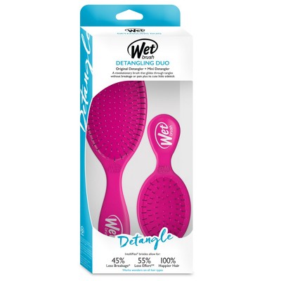 Wet Brush Detangling Duo Original Hair Brush + Mini Detangler Fuchsia 2ct - Imperfect Box by This is Beauty US