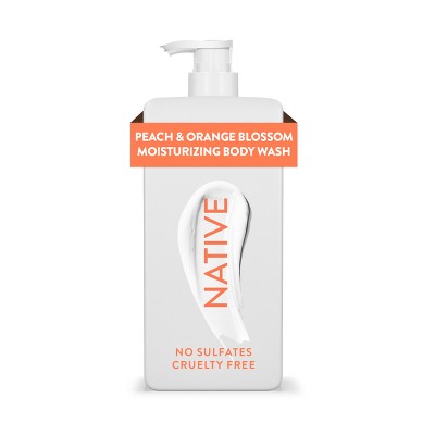 Native Moisturizing Shea Butter 24hr Hydration Body Wash Peach &amp; Orange Blossom 18 fl oz - Imperfect Container