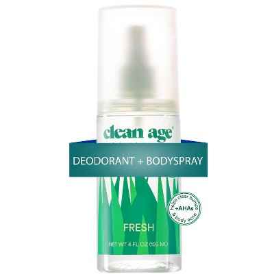 Clean Age Fresh AHA Deodorant + Body Spray for Teens 4 fl oz - New