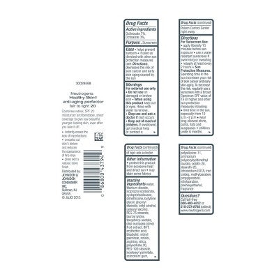 Neutrogena Healthy Skin Anti-Aging Perfector with Retinol &amp; Broad Spectrum SPF 20 Sunscreen 20 Fair to Light 1 fl oz - New
