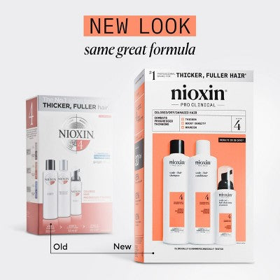 Nioxin System 4 Hair Thickening Colored &amp; Damaged Hair Shampoo &amp; Conditioner Kit 3ct - New