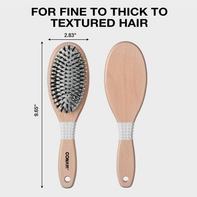 Conair Ceramic Wood Nylon &amp; Boar Bristle Cushion Hair Brush - Imperfect Box
