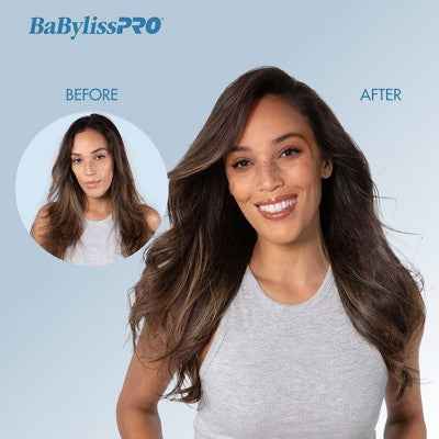 BaBylissPRO Nano Titanium Compact Hot Air Straightening Brush Blue - New