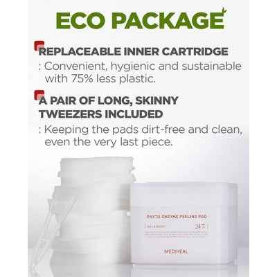 MEDIHEAL Phyto-enzyme Peeling Toner Pads 90ct - New