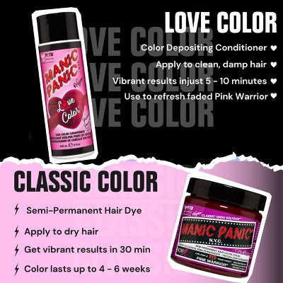 Manic Panic Love Colors Fuchsia Fever Temporary Hair Color Pink 8 fl oz - New by This is Beauty US