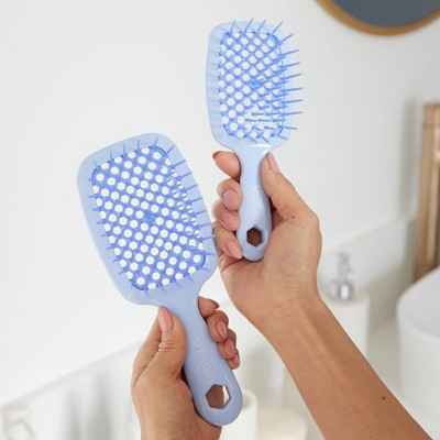 UNbrush Mini Pastel Detangling Hair Brush Periwinkle Light Blue - New