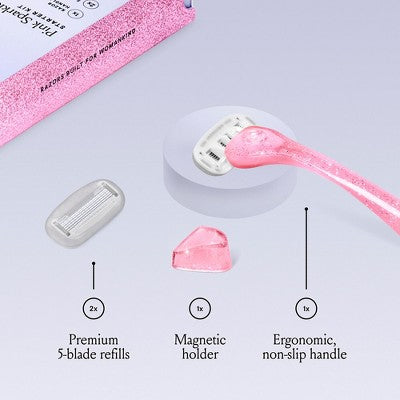 Billie Handle with Magnetic Holder Women 5 Blade Refills Reusable Razor - New by This is Beauty US