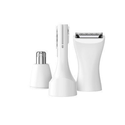 Conair Girlbomb Wet and Dry Cordless Rechargeable Face Shaver with Nose, Ear, Eyebrow and Bikini Trimmer Attachments Set 6pc - Imperfect Box by This is Beauty US
