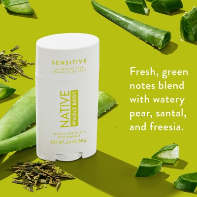 Native Sensitive Solid Deodorant for Women &amp; Men Aloe &amp; Green Tea Aluminum &amp; Baking Soda Free 2.65oz - Imperfect Container by This is Beauty US