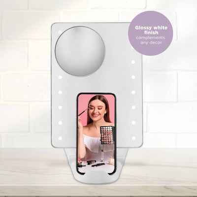 Conair LED Hollywood Lighted Social Media Makeup Mirror White - Imperfect Box