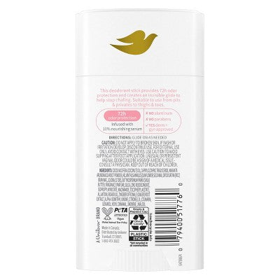 Dove Beauty Whole Body Solid Deodorant Anti-Chafe Stick Raspberry &amp; Rose 2.6oz - New by This is Beauty US