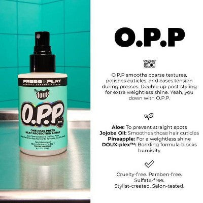 The Doux O.P.P. One-Pass Press Heat Protectant Spray 4 fl oz - New by This is Beauty US