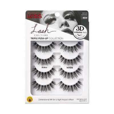 KISS Products Lash Couture 3D Volume False Eyelashes Robe 4ct - New