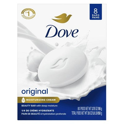Dove Beauty White Moisturizing Beauty Bar Soap 8pk 3.75oz each - Imperfect Box by This is Beauty US