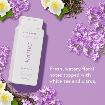 Native Body Wash for Women &amp; Men Lilac &amp; White Tea Sulfate Free 18 fl oz - New by This is Beauty US