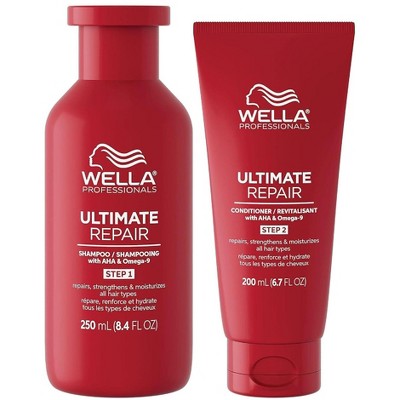 Wella ULTIMATE REPAIR Shampoo &amp; Conditioner Kit with AHA &amp; Omega-9 Duo Set - Imperfect Container