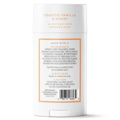 Native Limited Edition Deodorant Toasted Vanilla &amp; Honey 2.65oz - New