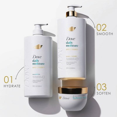 Dove Beauty Daily Moisture Hair Shampoo with Hyaluronic Serum &amp; Bio-Protein Care 28 fl oz - Imperfect Container by This is Beauty US