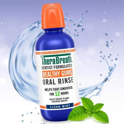 TheraBreath Healthy Gums Mouthwash Clean Mint 33.8 fl oz - Imperfect Container by This is Beauty US