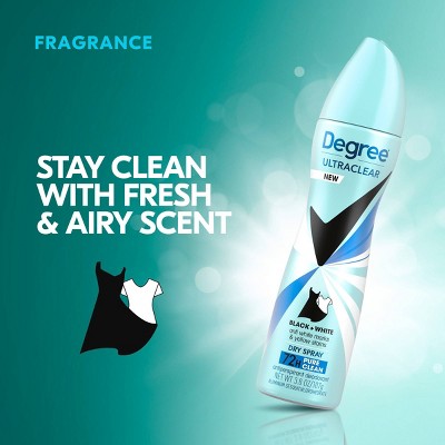 Degree Ultra Clear Black + White Pure Clean Antiperspirant &amp; Deodorant Dry Spray 3.8oz/2ct - New