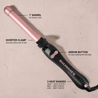 BEACHWAVER Co. B1 Rotating Curling Iron Midnight Rose 1" - Imperfect Box by This is Beauty US