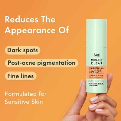 Rael Miracle Clear Brightening Triple Acid Face Exfoliant Gel-Serum 1.7oz - New