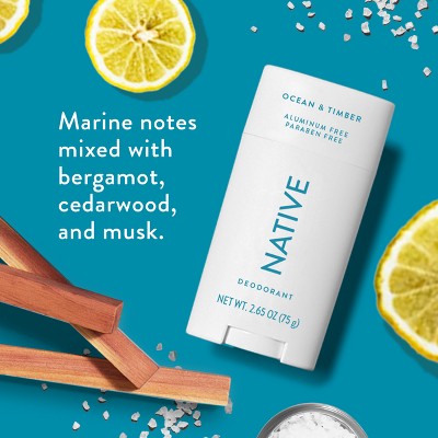 Native Solid Deodorant for Men &amp; Women Ocean &amp; Timber 2.65oz - New by This is Beauty US